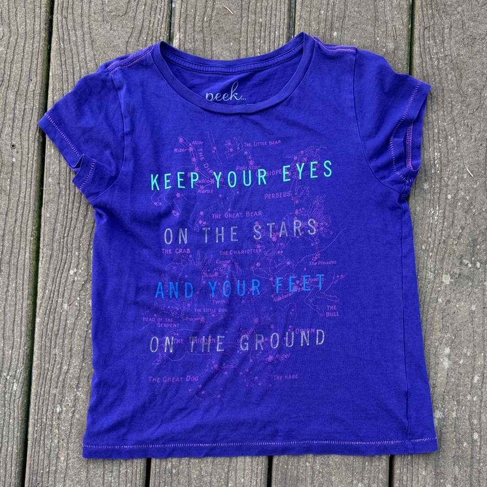 Peek (Aren’t You Curious) Sz XL / 10 Purple Constellation Tee